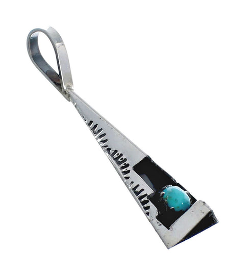 American Indian Genuine Sterling Silver Turquoise Pendant AX127458