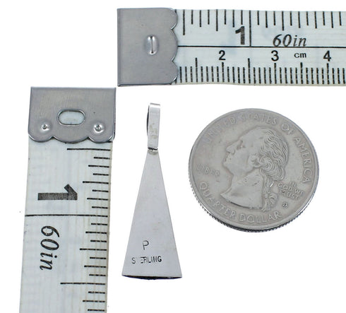 American Indian Genuine Sterling Silver Coral Pendant AX127459