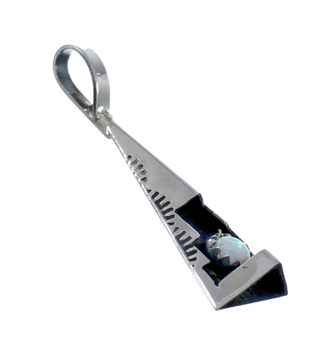 American Indian Genuine Sterling Silver Opal Pendant AX127457