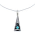 Navajo Sterling Silver Turquoise 18-1/8" Italian Snake Chain Pendant Necklace Set AX127465