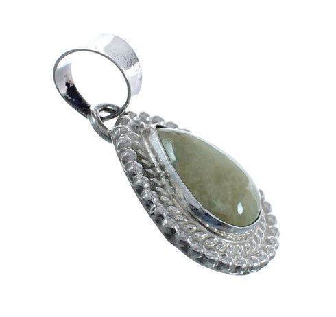 Native American Navajo Genuine Sterling Silver And Turquoise Pendant AX127468