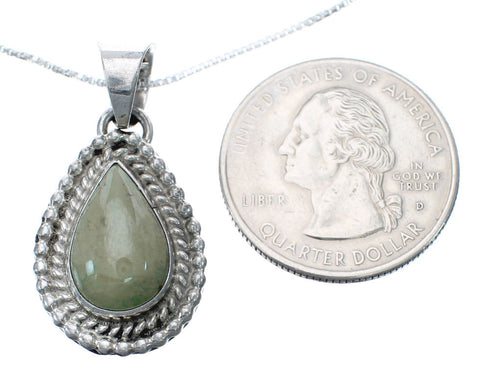 Native American Sterling Silver Turquoise 16" Box Chain Pendant Necklace Set AX127469