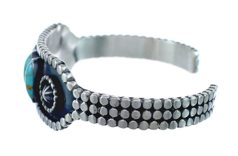 Navajo Authentic Sterling Silver Turquoise Cuff Bracelet AX127486