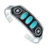 Navajo Authentic Sterling Silver Turquoise Cuff Bracelet AX127488