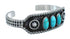 Navajo Authentic Sterling Silver Turquoise Cuff Bracelet AX127488