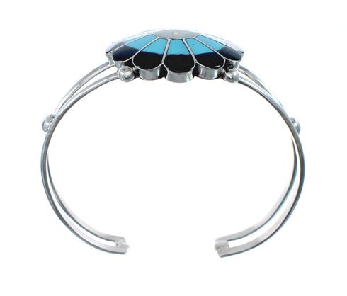 Zuni Multicolor Sun Authentic Sterling Silver Cuff Bracelet AX127475