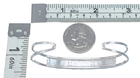 Zuni Sterling Silver Turquoise Inlay Cuff Bracelet AX127478