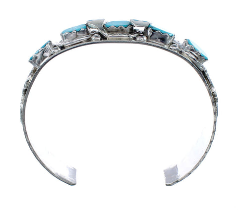 Turquoise Sterling Silver Zuni Effie Calavaza Snake Cuff Bracelet AX127480