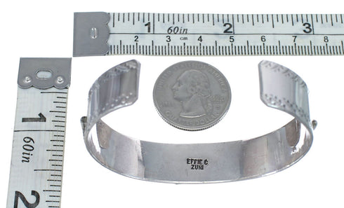 Turquoise Sterling Silver Zuni Effie Calavaza Snake Cuff Bracelet AX127480