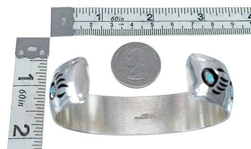 Native American Sterling Silver Turquoise Bear Paw Cuff Bracelet AX127483