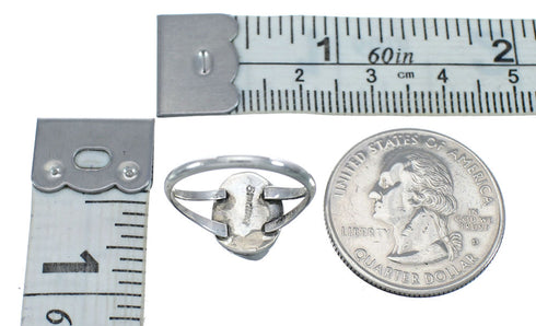 Native American Authentic Sterling Silver Opal Ring Size 6 AX127473