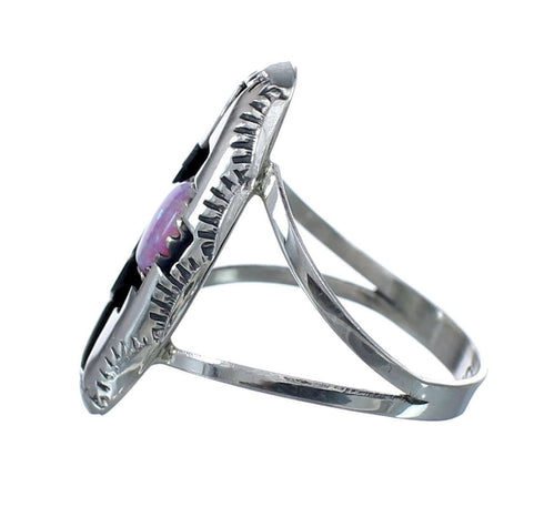 Navajo Sterling Silver Pink Opal Ring Size 6-3/4 AX127518