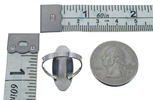 Navajo Sterling Silver Pink Opal Ring Size 6-3/4 AX127518