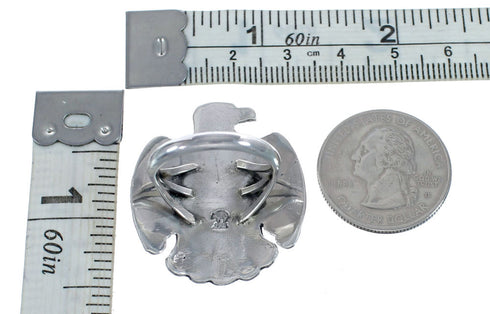 Native American Turquoise Silver Eagle Ring Size 7-1/2 AX127528