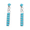 Sterling Silver Zuni Turquoise Inlay Post Dangle Earrings AX127607