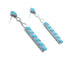 Sterling Silver Zuni Turquoise Inlay Post Dangle Earrings AX127607