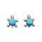 Zuni Turquoise And Sterling Silver Turtle Post Earrings AX127596