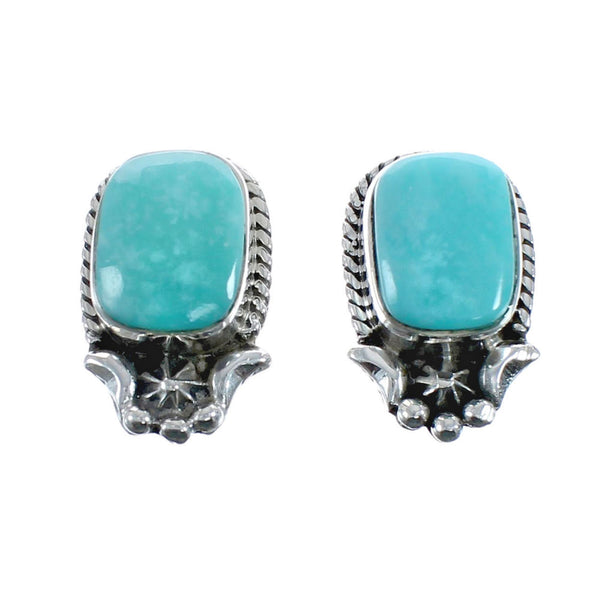 Navajo Sterling Silver Turquoise Post Earrings AX127630