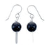 Navajo Sterling Silver Onyx Bead Hook Dangle Earrings AX127599