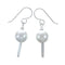Navajo Sterling Silver Mother of Pearl Bead Hook Dangle Earrings AX127598