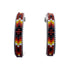 Sterling Silver Multicolor Beaded Navajo Post Hoop Earrings AX127621