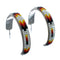 Sterling Silver Multicolor Beaded Navajo Post Hoop Earrings AX127622