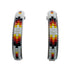 Sterling Silver Multicolor Beaded Navajo Post Hoop Earrings AX127622