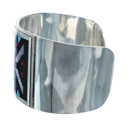 Multicolor Inlay Sterling Silver Zuni Cuff Bracelet AX127650