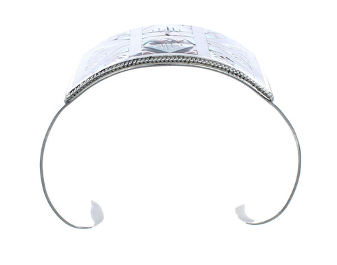 Multicolor Inlay Sterling Silver Zuni Cuff Bracelet AX127650