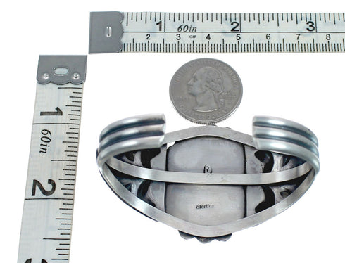 Native American Genuine Sterling Silver Turquoise Cuff Bracelet AX127665