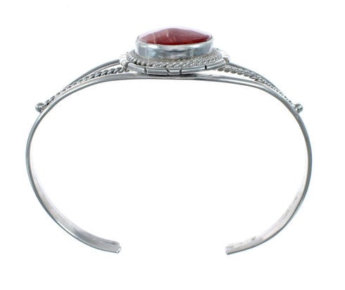 Navajo Authentic Sterling Silver Oyster Shell Cuff Bracelet AX127660