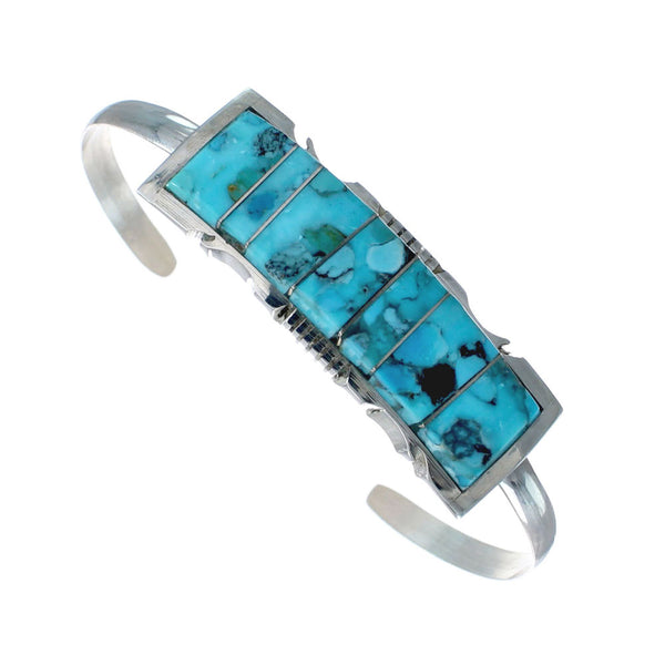 Sterling Silver Navajo Indian Turquoise Cuff Bracelet AX127666