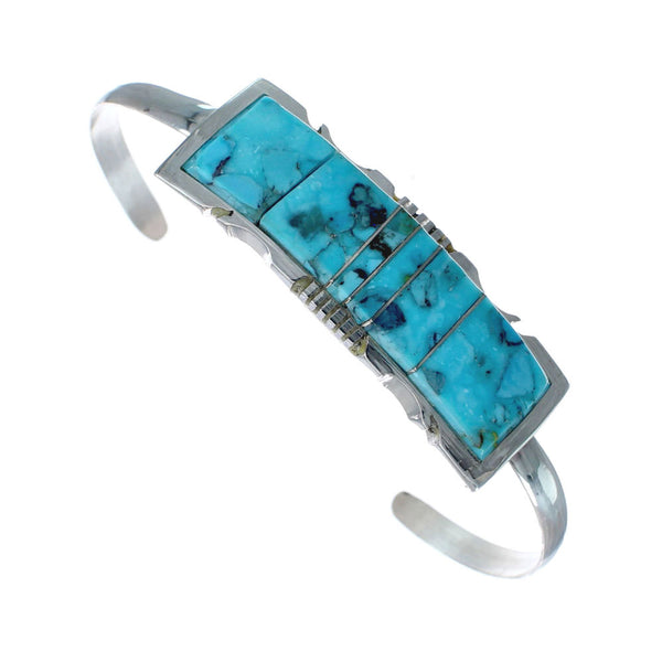 Sterling Silver Navajo Indian Turquoise Cuff Bracelet AX127667