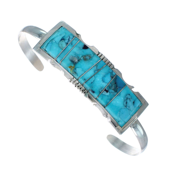 Sterling Silver Navajo Indian Turquoise Cuff Bracelet AX127668