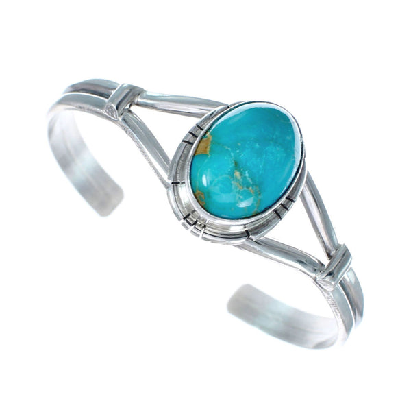 American Indian Sterling Silver Turquoise Cuff Bracelet AX127643