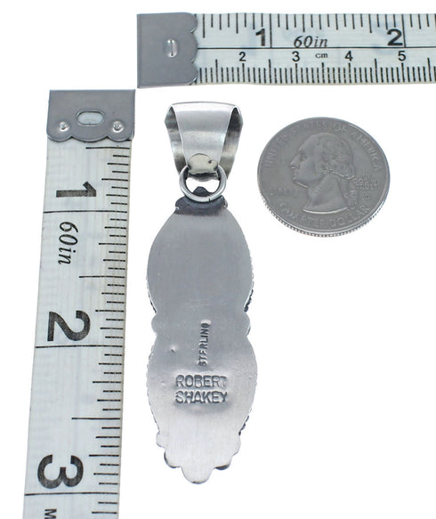 Turquoise Navajo Authentic Twisted Sterling Silver Pendant JX127829