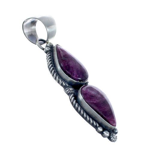 Authentic Navajo Purple Oyster Shell Sterling Silver Pendant JX127735