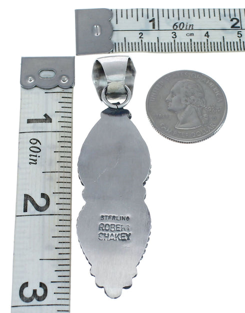 Authentic Navajo Purple Oyster Shell Sterling Silver Pendant JX127735