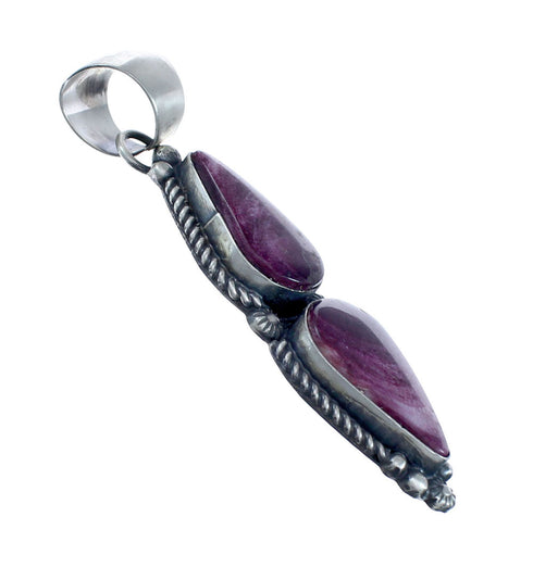Authentic Navajo Purple Oyster Shell Sterling Silver Pendant JX127736