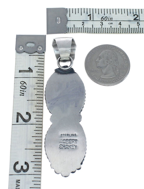 Authentic Navajo Purple Oyster Shell Sterling Silver Pendant JX127737