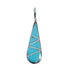 Native American Zuni Authentic Sterling Silver Turquoise Inlay Pendant JX127762