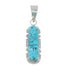 Turquoise Inlay Navajo Authentic Sterling Silver Pendant JX127740
