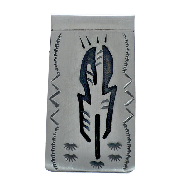 Native American Genuine Sterling Silver Feather Money Clip JX127764
