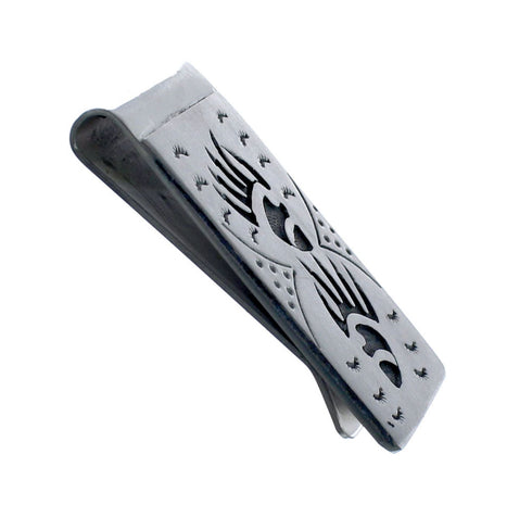 Native American Genuine Sterling Silver Bear Paw Money Clip JX127776
