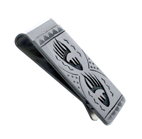 Native American Genuine Sterling Silver Bear Paw Money Clip JX127780