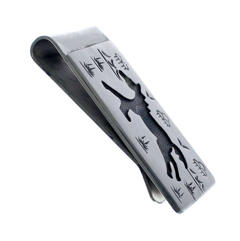 Native American Genuine Sterling Silver Horse Money Clip JX127800