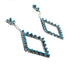Turquoise Sterling Silver Navajo Post Dangle Earrings JX127881