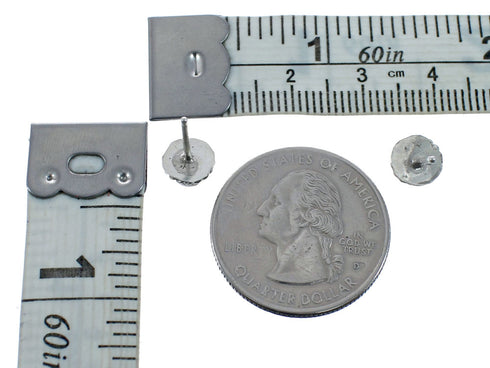 Zuni Sunface Sterling Silver Multicolor Post Stud Earrings JX127915