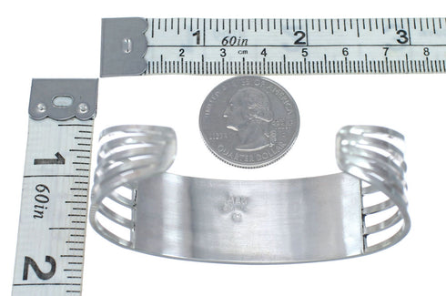 Sterling Silver Opal Inlay Zuni Indian Cuff Bracelet AX127686