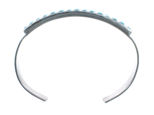 Zuni Turquoise Authentic Sterling Silver Jewelry Cuff Bracelet AX127695